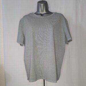 H&M Blouse Top Short Sleeve Round Neck Cotton.Size XXL Gray NWT Women's